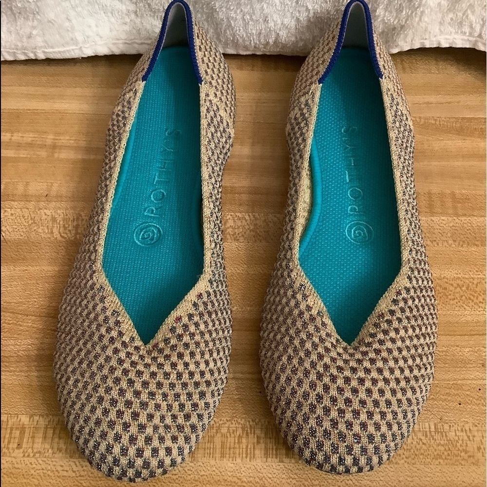 Rothys Limited Edition Multi Metallic Sparkling Round Flats​​​​​​​​